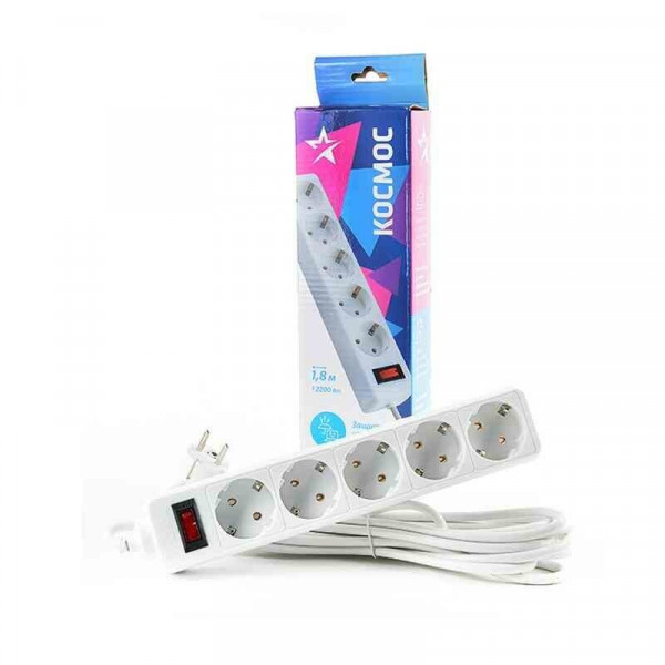 Сетевой фильтр ПВС 3х0.75 белый 1.8м